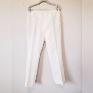 Linen Cynthia Rowley White Boot Cut Trousers Pants Size 6 in Bone